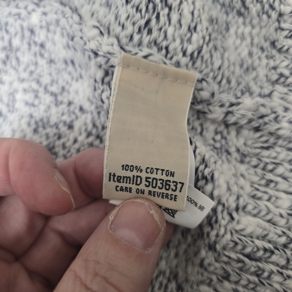 L.L. Bean Open Front Cardigan 100% Cotton Grey Warm Cozy Comfy Womens Sz Large - Picture 8 of 10